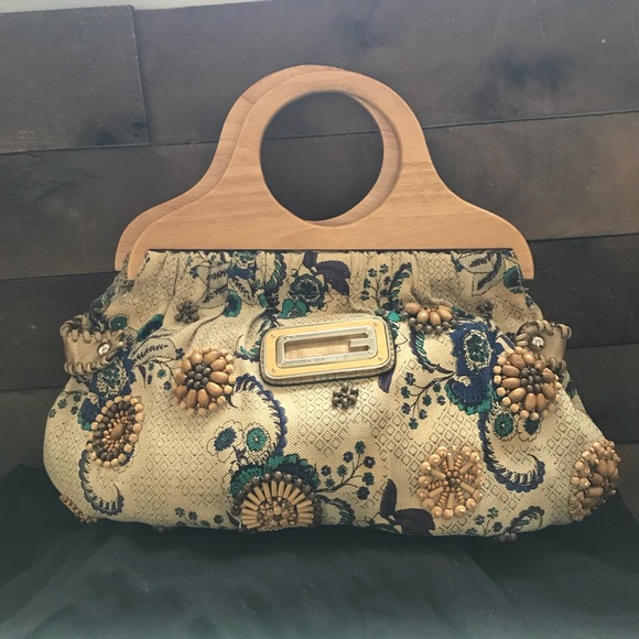 Guess Handbags - Wood handled Guess purse